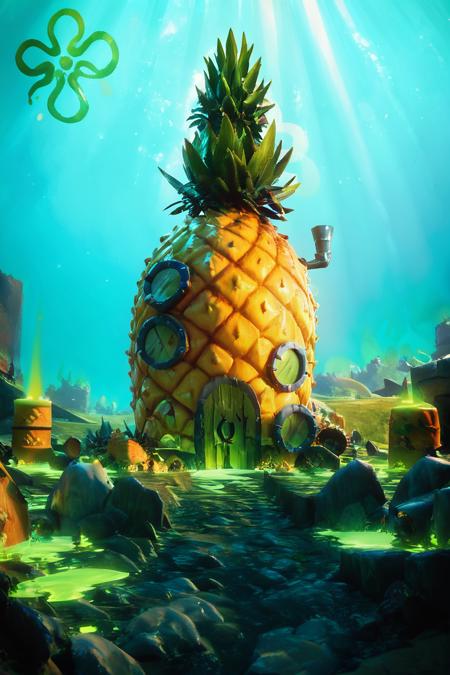Pineapple Under The Sea (Bikini Bottom, Pacific Ocean) (SpongeBob SquarePants) [Pony & SD1.5]