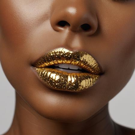 Golden Glitter Lips