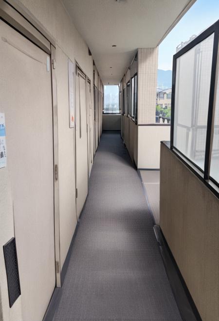 マンションの廊下 / apartment hallway SDXL
