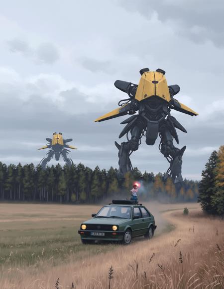 Rural Sci-fi - Digital Painting - Simon Stålenhag Style