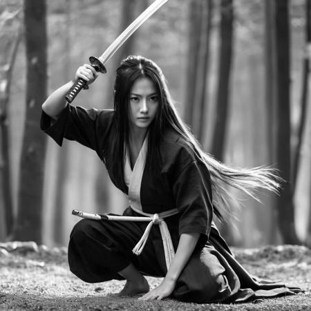 Female (Male) Samurai cinematic style XL + SD1.5