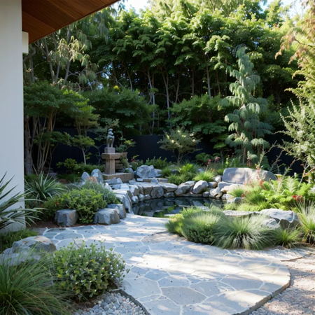 The back garden of the villa