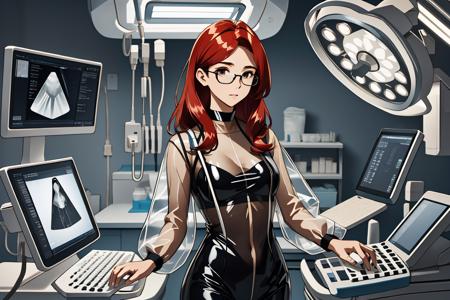 Doctor Latex Ultrasound Exam