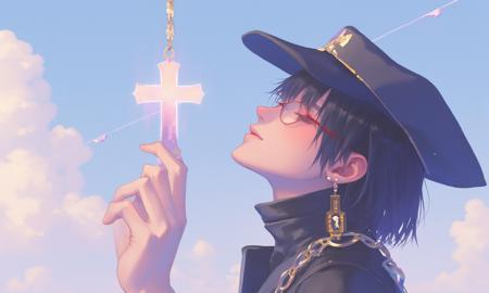 blue-and-white style 2D