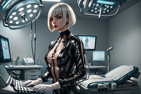 Doctor Latex Ultrasound Exam