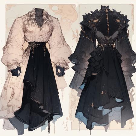 Chart of draw dress