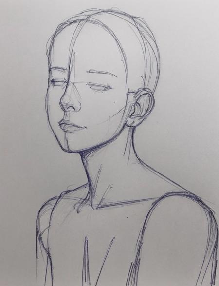 sketch anime pose 素体人偶画风