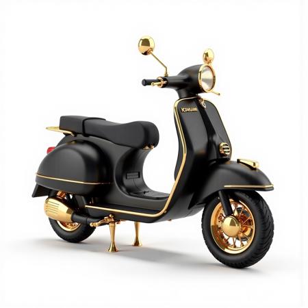 Matte Black & Metallic Gold Flux Style LoRA