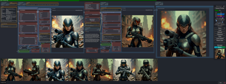 Flux - Dev 8/16 & GGUF image processing (Loras, LUTs, Sharpness, Color Adjustments) & Comparator