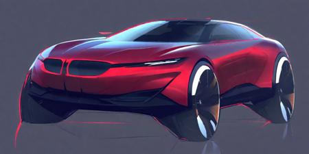 Car 2D Rendering (neutral) for Automotive design