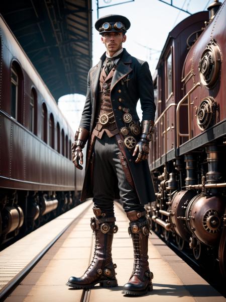 Gearbound Steampunk Chic SDXL