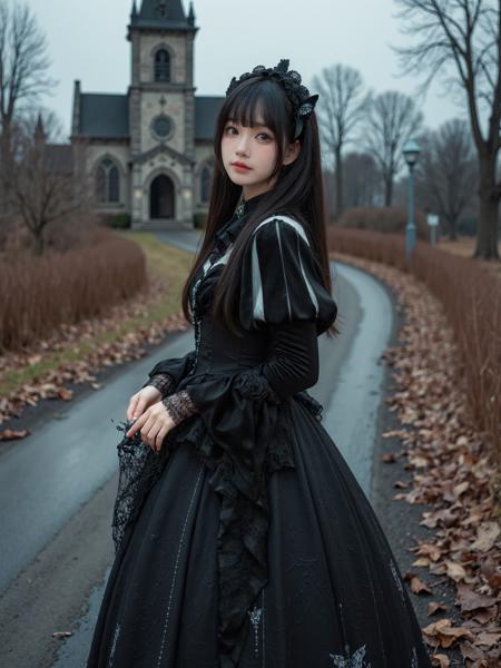 [Flux.1 D][Realistic] Gothic Dress | 哥特风裙子