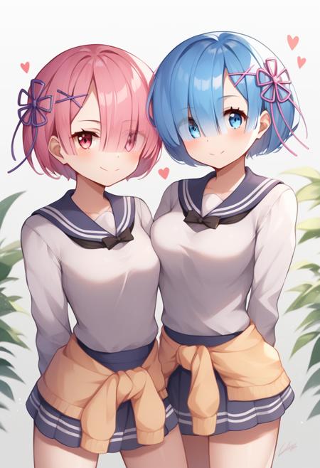 2 Girls Rem+ Ram  蕾姆 拉姆 Re:Zero 从零开始的异世界生活