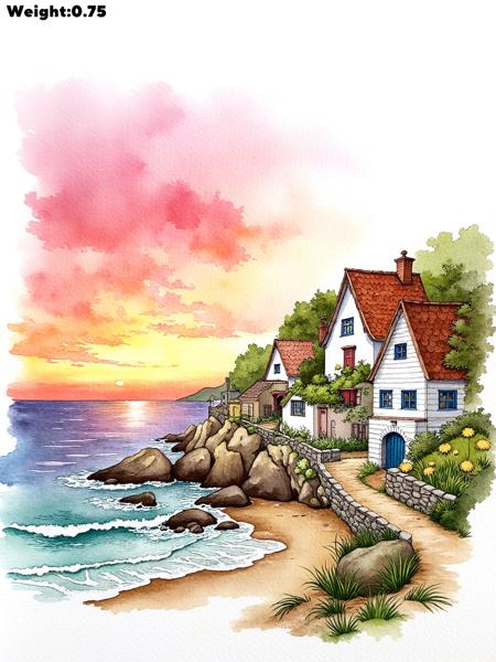 Hand drawn watercolor painting