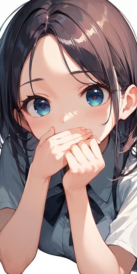 口を手で覆う/hand over own mouth(XL,pony)