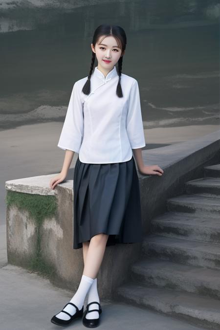 一套民国风校服 tangzhuang school unifrom