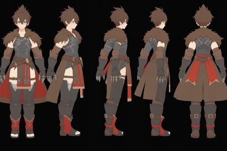 F1/XL Anime Model Turn, Multi-View, Turnaround, Model Sheet, Character Design