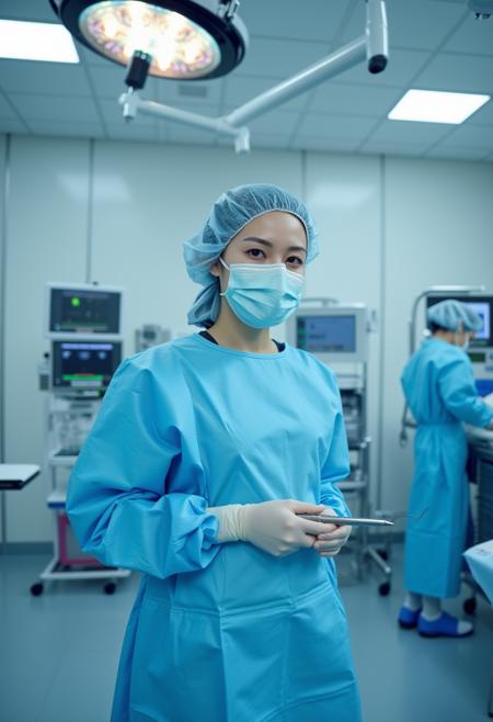 Female Surgeon / Surgical Nurse with Bouffant Cap Flux
