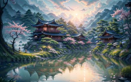 Ancient Chinese Scenery Background XL