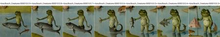 Hieronymus Bosch Creatures + Cracked Paint Style
