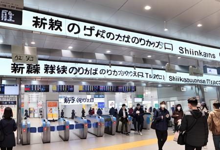 新大阪駅 新幹線のりば（のりかえ口）Shinkansen Tracks (shin-osaka station transfer gate) SDXL