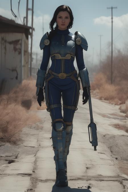 Fallout shelter female character style, sometimes with dogs