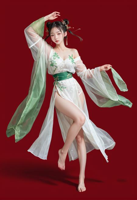 0756 green silk hanfu