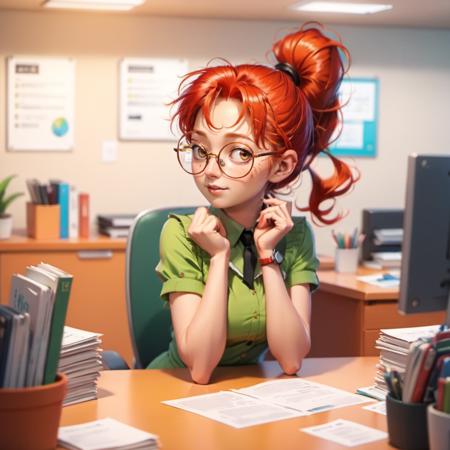 Mademoiselle Jeanne - Gaston Lagaffe comic - SDXL