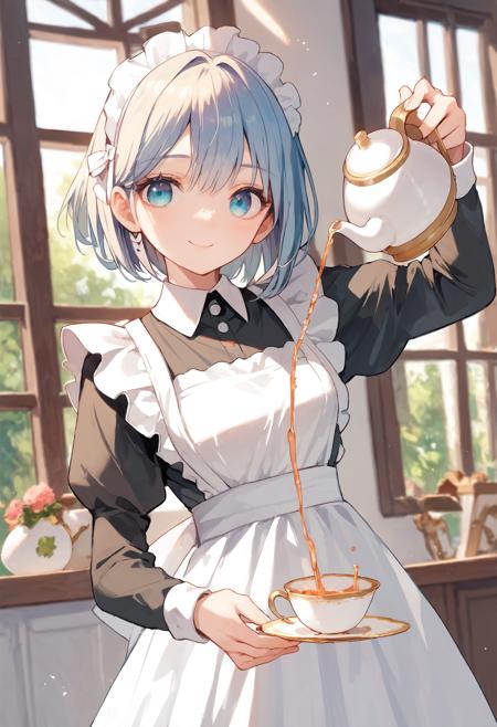 (PonyXL Pose) Pouring from Teapot (decantering meme) | 优雅倒茶