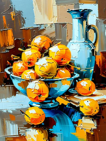 Oil painting thick coating style