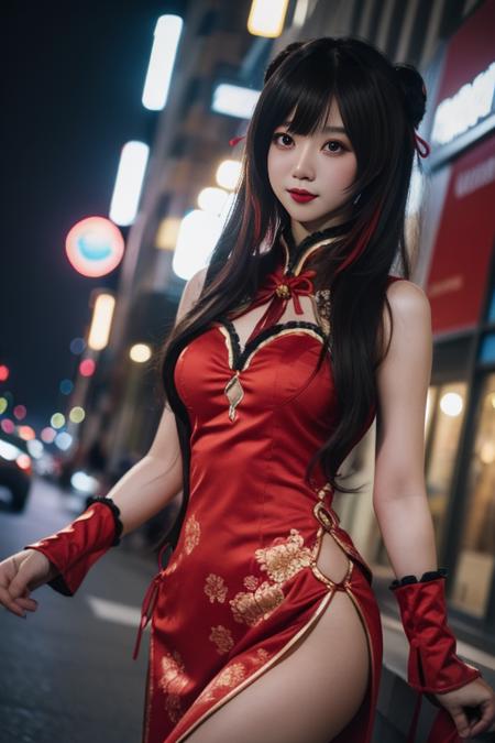 时崎狂三 新春旗袍-红黑 tokisaki kurumi chinese clothes-red&black