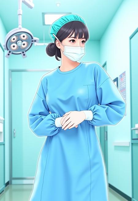 Female Surgeon / Surgical Nurse with Bouffant Cap Flux