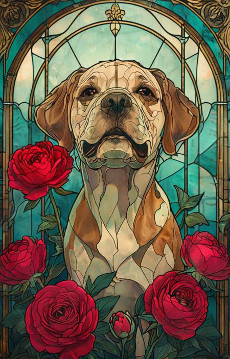 Another colored glass pane decoration style, with a cool color - tangbohu [SDXL] 7