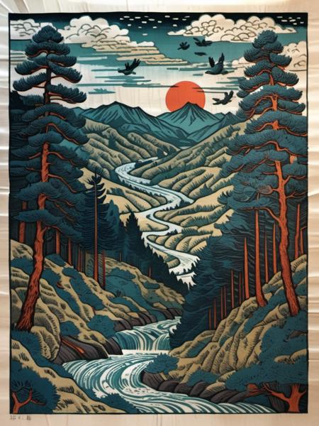 Fresh Ideas@Woodblock prints_SDXL