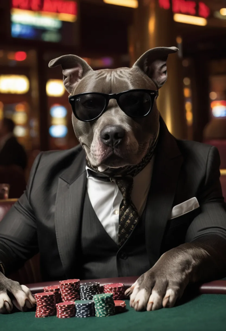Gray Pitbull Dog SDXL