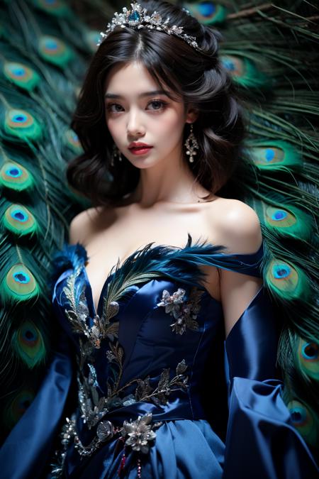 JAY - FEATHERS BLUE DRESS