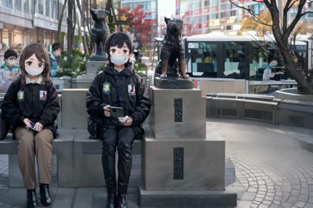 ハチ公前（渋谷） Bronze statue of Hachiko in front of Shibuya Station, TOKYO SD15
