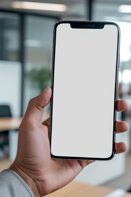 【Phone prototype Lora】 holding a phone  realistically photographed picture