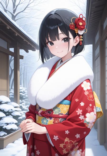 Furisode with Fur Illustrious / ファー付き振袖版本v1.0 (ID: 1218942)