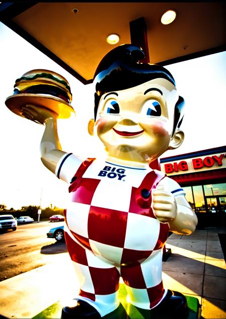 Bob The Big Boy mascot from Bob's Big Boy restaurants - FLUX LoRA