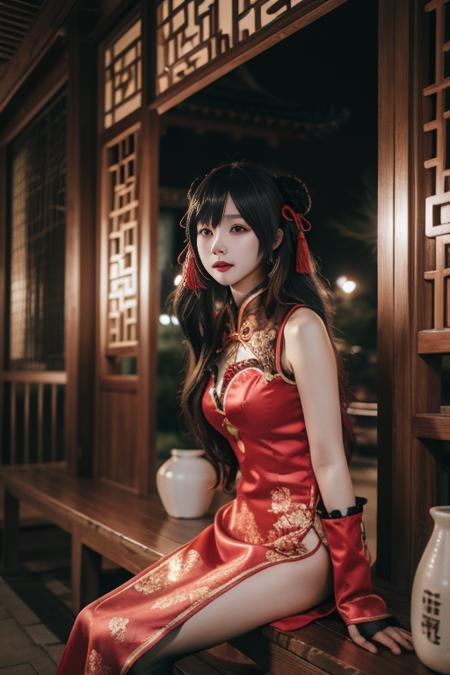 时崎狂三 新春旗袍-红黑 tokisaki kurumi chinese clothes-red&black