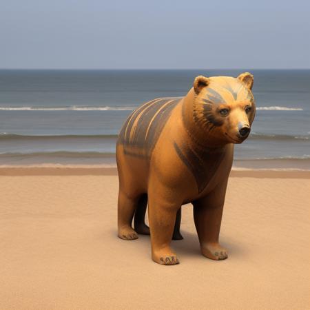 Realistic painted pottery art style