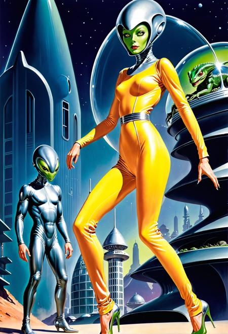 Pulp sci-fi visual element wildcards