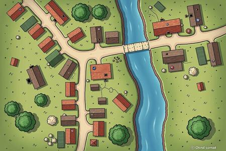 Envy Flux Fantasy Town Map 01 - Town and village maps for D&D and other RPGs