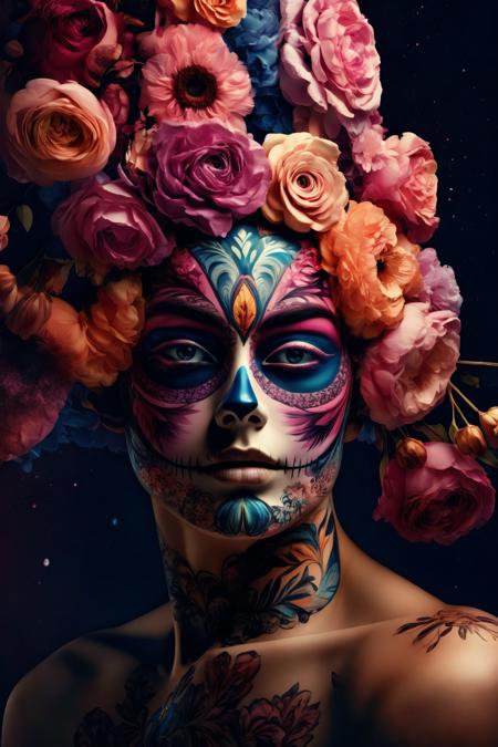 Catrina Makeup with Ornaments (Mexican Skull)
