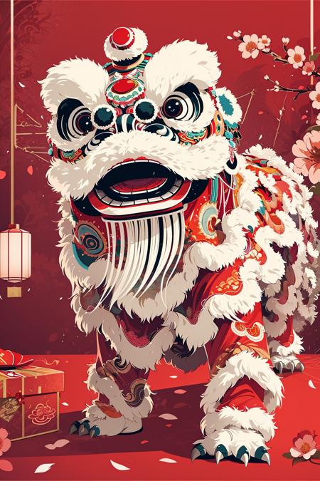 【New Year lora】Spring Festival lion dance, e-commerce illustration版本v1.0 (ID: 313733)