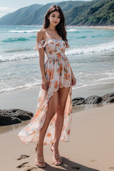 Off Shoulders Flower Print Dress By Stable Yogi