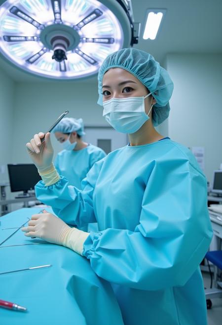 Female Surgeon / Surgical Nurse with Bouffant Cap Flux