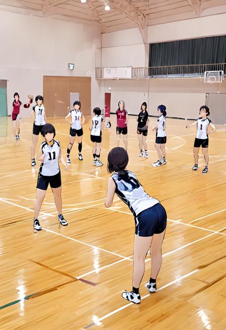 体育館 Japanese school gymnasium SDXL