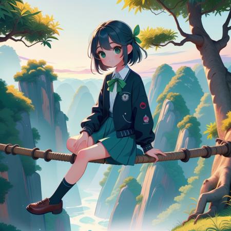 girl like climb mountain / tightrope